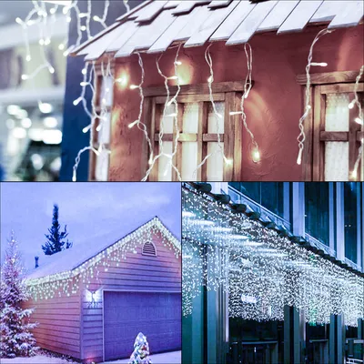 Obrázok produktu pre SWANEW 10m 200 LED Icicle vianočné svetlo reťaz svetelná opona strana IP44 vonkajšie vnútorné studená biela