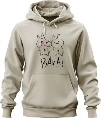 Produktbild von BAKA! Anime Hase Ohrfeige Kawaii Otaku Manga Geschenk Niedlich Uni Hoodie Kapuzenpullover, Natur, L