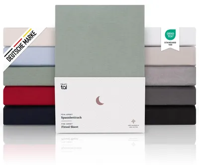 Produktbild von Blumtal Spannbettlaken 270x200 cm Familienbett - 100% Baumwolle - Grün