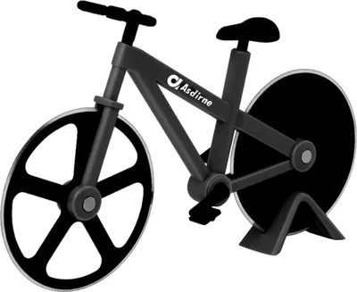 Image de Coupe-pizza vélo Noir 19 cm antiadhésif acier inoxydable
