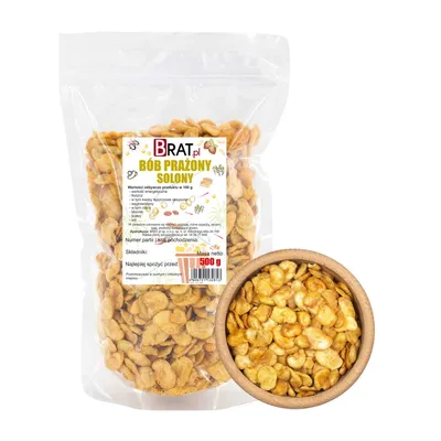Zdjęcie produktu dla Bób prażony solony 500g Brat.pl