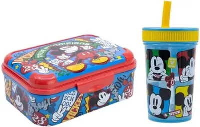 Produktbild von Disney Mickey Maus 2 tlg Lunch Set Brotdose Trinkbecher 465 ml