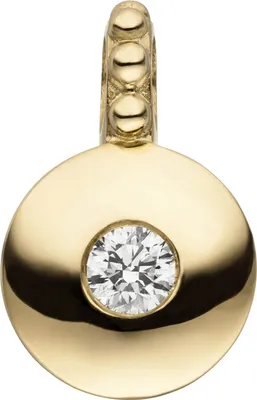 Produktbild von Solitär Anhänger mit Brillant 0,12 Ct. W/SI 585 Gold Gelbgold Ø 8,7mm schlicht