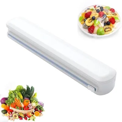 Zdjęcie produktu dla Magnetyczny nóż do folii spożywczej – nóż do folii spożywczej do kuchni – długość do 31 cm – szerokość do 4,5 cm – biały