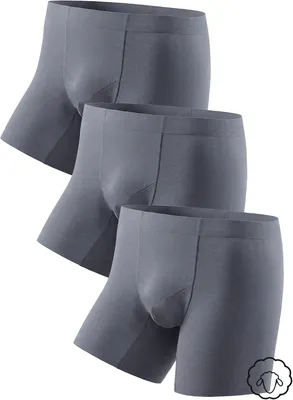 Obrázok produktu pre Pánske boxerky z modalovej a merinoovej vlny, bezšvové a elastické, sivé, veľkosť S