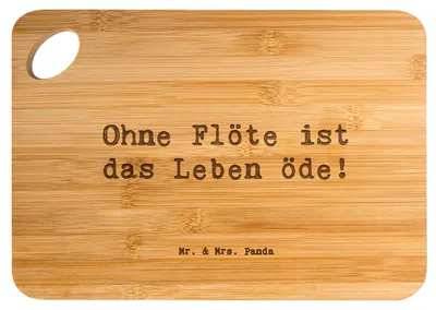 Produktbild von Mr. & Mrs. Panda Frühstücksbrett Spruch Flöte Leben - Transparent - Geschenk, Geschenke, Flötist, Musik, Lernen, Musiker, Windinstrument, schneidbrett, holzschneidebrett