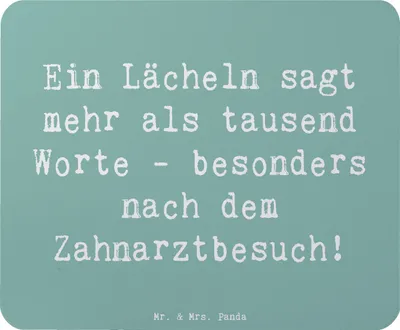 Produktbild von Mr. & Mrs. Panda Mauspad Spruch Zahnärztin Lächeln - Meeresbrise - Geschenk, mousematte, Berufe, Weisheit, Berufsgestaltung, pc mausunterlage, Zahnarzthelferin, laptop