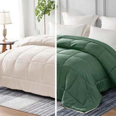 Image de Couette Unyqoos® toute saison, 155 x 220 cm – respirante, douce et réversible, housse en microfibre, couette légère pour chambre à coucher, chambre d'amis et camping-car
