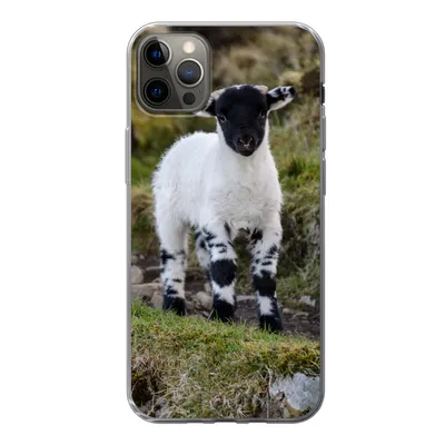 Produktbild von MuchoWow® Handyhülle Schutzhülle Hülle für iPhone 13 Pro Max Lamm - Schwarz - Weiß - Tupfen Silikon Softcase Handy Hülle - Mobiltelefon
