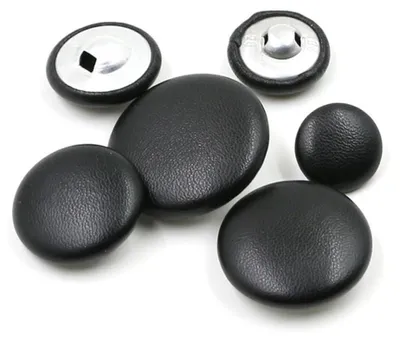 10 Lederknöpfe zum Annähen, schwarz, 20 mm, für Jacken & Anzüge