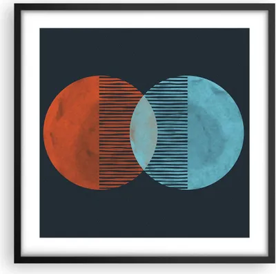 Produktbild von Gerahmtes Poster - Schwarzer Rahmen - Geometrie Abstraktion Minimalismus - 50x50 cm - Wand Bild - Wanddeko - Wandbilder - Kunstposter - Wandposter - Bilderrahmen - Bilder - P2BAC50x50-5042