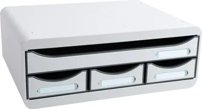 Image de Exacompta Module de classement Toolbox 4 tiroirs Office Gris lumière 319740D