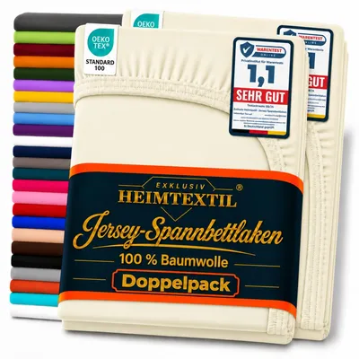Produktbild von Doppelpack Jersey Spannbettlaken Premium Naturweiß 60 x 120 - 70 x 140 cm