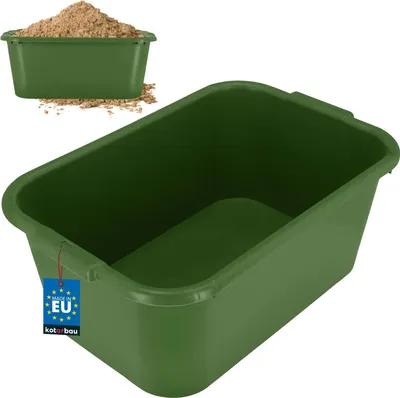 Produktbild von KOTARBAU® Mörtelkübel eckig 45 L Grün Kunststoff Mörtelwanne Mörtelkasten Speißkübel Baukübel Baueimer Mörteleimer Speisfass eckig Maurerkübel Pflanzwanne