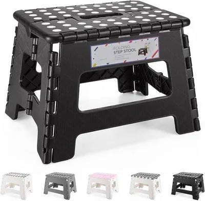 Produktbild von Famanu Aufstiegshocker Kinderhocker Klappbar - Schwarz, Kunststoff, Platzsparend