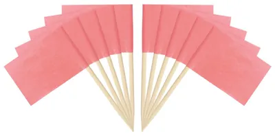 Image de Brochettes décoratives en forme de drapeaux - 100 pièces - Décoration pour fromages et cupcakes - Couleurs variées