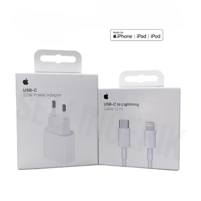 Zdjęcie produktu dla Oryginalna ładowarka Apple iPhone 13 13mini 13Pro 13Pro Max 20W + kabel ładujący USB-C do Lightning 2m