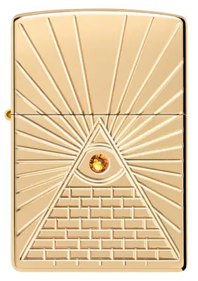 Produktbild von ZIPPO - Eye of Providence - Armor® Brass High Polished Poliert - Deep Carve und Crystal - Sturmfeuerzeug nachfüllbar Benzin 60006330