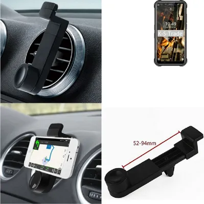 Produktbild von K-S-Trade Lüftungshalterung kompatibel mit Oukitel WP9 KFZ-Halterung Autohalterung Handy-halterung Lüftungsgitter Lüftungsschlitze Schwarz