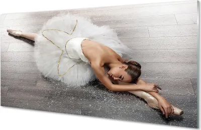 Produktbild von Glasbilder 140x70 Wandkunst Weiblich weiß Ballerinakleid