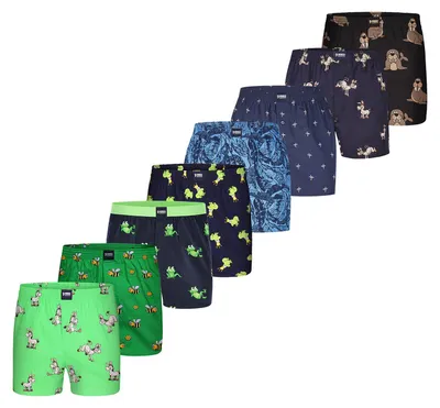 Produktbild von Happy Shorts Herren Boxer Motiv Mix 8-Pack fauna - Größe L