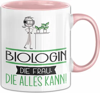 Produktbild von Biologin Geschenk Tasse Becher Die Frau Die Allen Kann Geschenkidee für eine Biologin Lustig (Rosa)