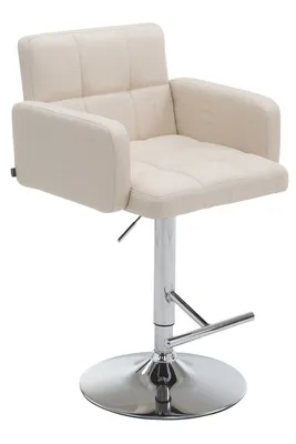 Produktbild von CLP Barhocker Los Angeles, Stoff höhenverstellbar und drehbar creme Gestell Farbe chrom