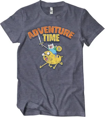 Produktbild von Adventure Time Washed T-Shirt - X-Large - NavyHeather