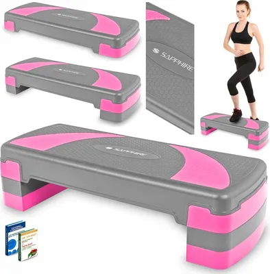 Zdjęcie produktu dla STEP do ćwiczeń fitness AEROBIKU 3 stopnie SAPPHIRE SG-055 modułowy PODEST