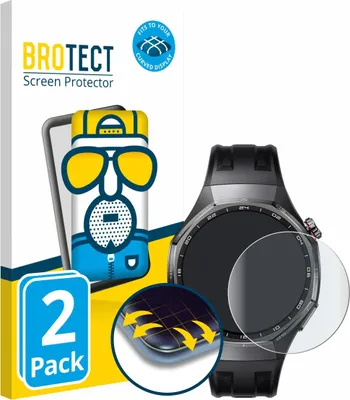 Produktbild von 2x BROTECT Fullscreen Schutzfolie für Huawei Watch GT 6 / 6 Pro (46 mm) Displayschutz Folie Fullcover Matt Entspiegelungsfolie