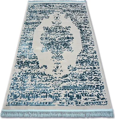 Produktbild von Teppich ACRYL MANYAS 192AA Grau/Blau Franse Blau 80x300 cm