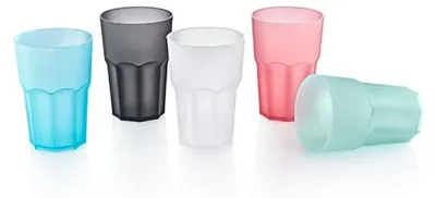 Immagine prodotto di Bicchiere di plastica 480ml - GLASSY CUP riutilizzabile Cocktail/Caipi Design Nero 5x