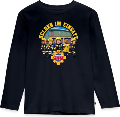 Produktbild von Spreadshirt Feuerwehrmann Sam™ Helden Im Einsatz Kinder Premium Langarmshirt, 122/128 (6 Jahre), Navy