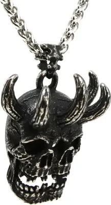 Produktbild von Lederkette Edelstahlkette 316L FÜNFHORN SKULL 60 cm Edelstahl 04-02