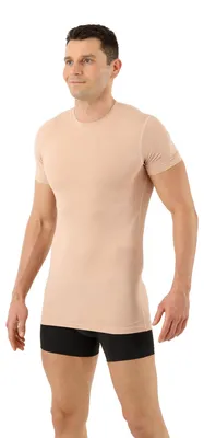 Produktbild von Herren Rundhals-Unterhemd Kurzarm Beige Performance CoolKlima Oslo: S