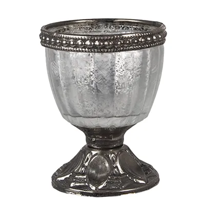 Produktbild von Clayre & Eef Teelichthalter Ø 6x8 cm Silberfarbig Glas