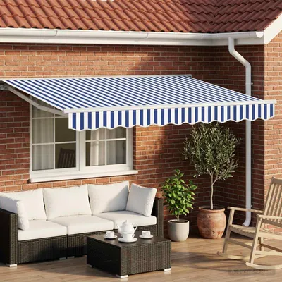 Produktbild von vidaXL Elektrische ausziehbare Markise Blau und Weiß 3 x 2,5 m