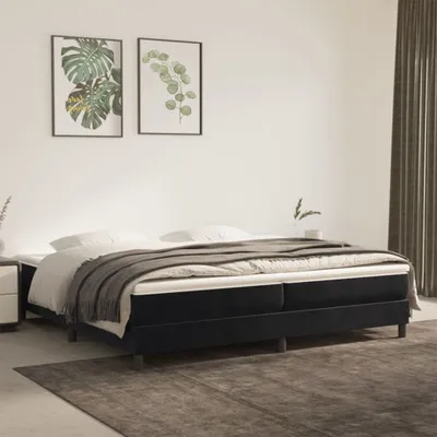 Obrázok produktu pre Maison Exclusive - Posteľný rám s boxspringom čierny 200x200 cm zamat