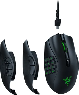 Zdjęcie produktu dla Razer Naga Pro, Po prawej stronie, Optyczny, RF Wireless, 20000 DPI, Czarny