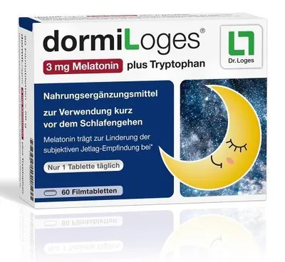 Immagine prodotto di Dormiloges 3 mg Melatonina più Triptofano Filmtab. 60 pezzi