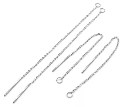 Produktbild von Vintageparts Ohrhänger Kette 304 Edelstahl mit Biegering (4 Stück)
