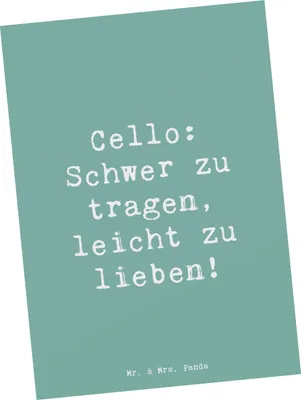 Produktbild von Mr. & Mrs. Panda Postkarte Spruch Cello Liebe - Meeresbrise - Geschenk, Musik, Lernen, Kammermusik, Musikinstrument, Ansichtskarten, Ansichtskarte, Instrument, Postkarten