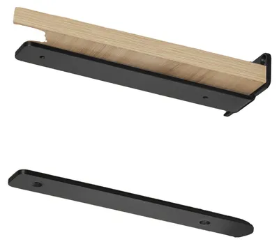 Image de Supports d'étagères VEVOR, 210 x 100 x 45 mm, 6 pièces, supports d'étagères flottants robustes, supports pour étagères, supports d'étagères en L noir mat de 5 mm d'épaisseur, supports d'étagères en acier avec une capacité de charge de 72,4 kg