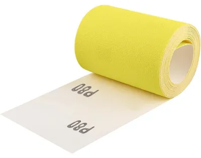 Produktbild von Schleifpapier Rolle Quarzsand 93 mm x 5 m Körnung 80 für Handschleifer Holz Metall Stahl Edelstahl