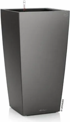 Obrázok produktu pre Kvetináč LECHUZA CUBICO Premium 40 Anthracite Metallic | Kvetináč so zavlažovacím systémom | Kovový povrch | 39,5 x 39,5 x 75,5 cm | 18194