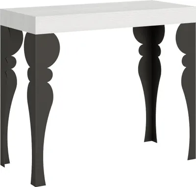 Zdjęcie produktu dla Rozkładany stolik konsolowy Paxon Premium 90x40/300 cm, biały jesion, rama antracytowa