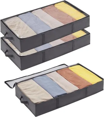 Produktbild von Famanu Aufbewahrungstaschen Set von 3 mit Deckel - 65L, grau