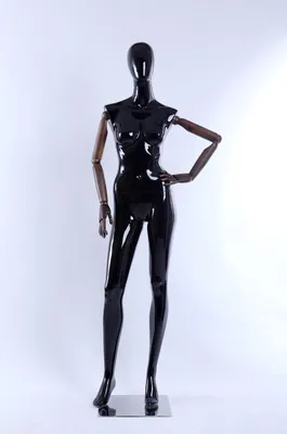 Produktbild von Eurotondisplay HX-DM11-HM Abstrakte Schaufensterpuppe Egghead Holzarme Hände Schwarz Weiß Männlich NEU