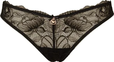 Zdjęcie produktu dla EMPORIO ARMANI Damskie figi typu brazylijskiego z koronki, bielizna, nr katalogowy 164589 3F206, rozmiar US/UK L / IT IV / CN 170/76, poliamid 89%, Elasthan 11%