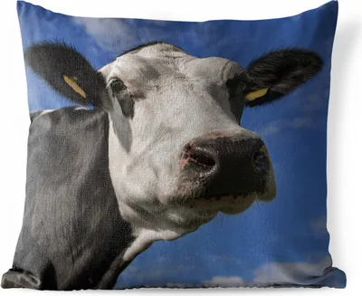 Produktbild von MuchoWow® Outdoor Kissen - Kuh - Weiß - Nase - Tiere - 40x40 cm - Wetterfest - Lounge Kissen - Kopfkissen - Interieur - Polster mit Bild